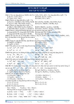 Giáo án Hóa học 12 - Dung dịch và độ PH