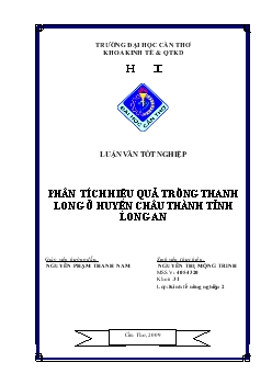 Đề tài Phân tích hiệu quả trồng thanh long ở huyện châu thành tỉnh Long An