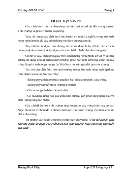 Đề tài Tìm hiểu khái quát phương pháp sử dụng các chất điều hòa sinh trưởng thực vật trong thực tiễn sản xuất