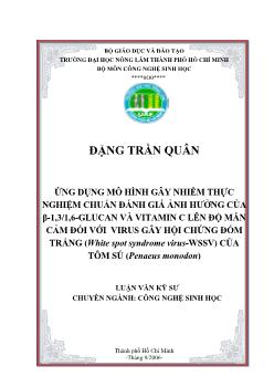 Tiểu luận Ứng dụng mô hình gây nhiễm thực nghiệm chuẩn đánh giá ảnh hưởng của các phương thức quản lý khác nhau lên độ mẫn cảm đối với virus