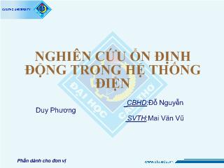 Bài giảng Nghiên cứu ổn định động trong hệ thống điện