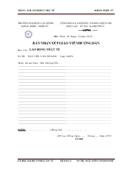 Báo cáo Thực tập công ty cổ phần điện tử Biên Hòa