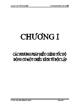 Đề tài Các phương pháp điều khiển động cơ một chiều kích từ độc lập