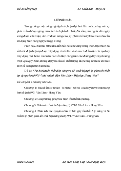 Đề tài Tính toán tổn thất điện năng và đề xuất biện pháp giảm tổn thất áp dụng cho lộ 971-7 chi nhánh điện Văn Lâm- Điện lực Hưng Yên