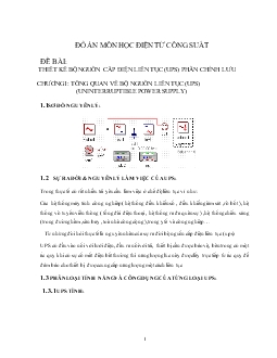 Đồ án Thiết kế bộ nguồn cấp điện liên tục (Ups) phần chỉnh lưu