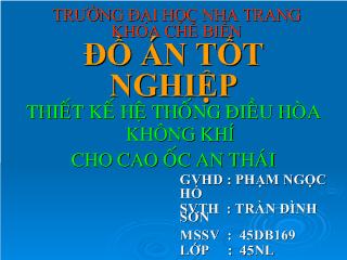 Đồ án Thiết kế hệ thống điều hòa không khí cho cao ốc an thái