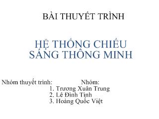 Đề tài Hệ thống chiếu sáng thông minh