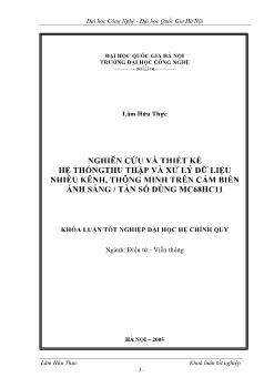 Khóa luận Nghiên cứu và thiết kế hệ thống thu thập và xử lý dữ liệu nhiều kênh, thông minh trên cảm biến ánh sáng/tần số dùng MC68HC11