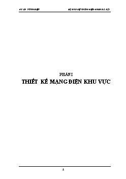Đồ án Thiết kế mạng điện và cấp điện khu vực