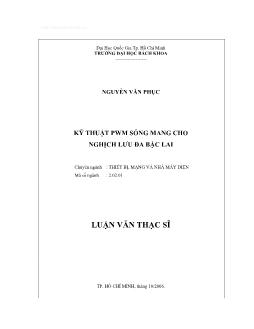 Luận văn Kỹ thuật PWM sóng mang cho nghịch lưu đa bậc lai
