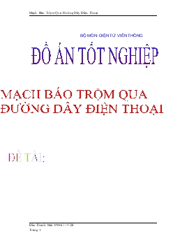 Mạch báo trộm qua đừong dây điện thoại di động