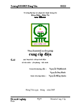 Quy hoạch, cải tạo lưới điện hạ áp xã Văn Môn – Yên Phong – Bắc Ninh