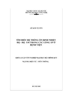 Tìm hiểu hệ thống ổn định nhiệt độ - Độ ẩm trong các lồng ấp ở bệnh viện