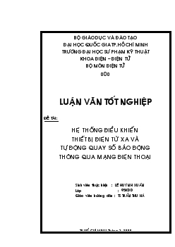 Đề tài Hệ thống điều khiển thiết bị điện từ xa và tự động quay số báo động thông qua mạng điện thoại