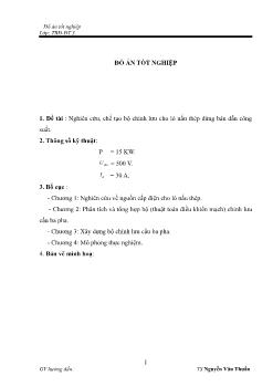 Đề tài Nghiên cứu, chế tạo bộ chỉnh lưu cho lò nấu thép dùng bán dẫn công suất