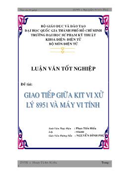 Giao tiếp giữa kit vi điều khiển 8051 với máy tính