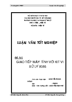 Giao tiếp máy tính với kit vi xử lý 8085