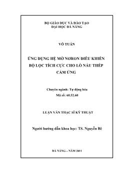 Luận văn Ứng dụng hệ mờ nơron điều khiển bộ lọc tích cực cho lò nấu thép cảm ứng