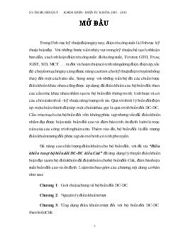 Nghiên cứu nguyên lý điều khiển bộ biến đổi dc-Dc bằng phương pháp điều khiển trượt
