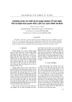 Phương pháp và thiết bị sử dụng sensơ tổ hợp điện trở và điện hóa quan trắc liên tục quá trình ăn mòn
