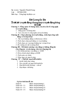 Thiết kế truyền động thang máy truyền động bằng ĐCDB
