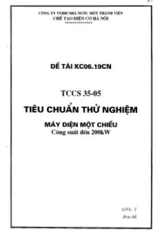 Tiêu chuẩn thử nghiệm máy điện một chiều công suất đến 200kW