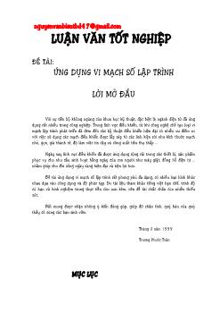 Ứng dụng vi mạch số lập trình lời mở đầu