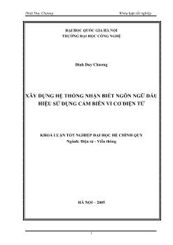 Xây dựng hệ thống nhận biết ngôn ngữ dấu hiệu sử dụng cảm biến vi cơ điện tử