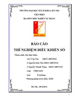 Báo cáo Thí nghiệm điều khiển số