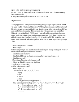 Đề tài Hướng dẫn sử dụng Keil C