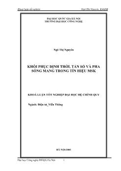 Đề tài Khôi phục định thời tần số và pha sóng mang trong tín hiệu MSK