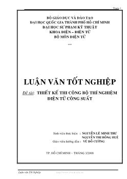 Đề tài Thiết kế thi công bộ thí nghiệm điện tử công suất