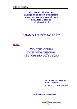 Đề tài Ứng dụng CPU Z80 thiết kế và thi công hệ thống báo giờ tự động