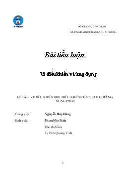 Vi điều khiển 8051 điều khiển động cơ dc bằng xung PWM