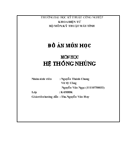 Bộ môn: Kỹ thuật máy tính - Hệ thống nhúng