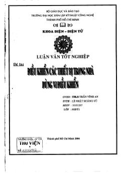 Đề tài Điều khiển các thiết bị trong nhà dùng vi điều khiển