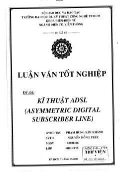 Đề tài Kỹ thuật ADSL (asymmetric digital subscriber line)