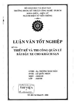 Đề tài Thiết kế và thi công quản lý bãi đậu xe cho khách sạn