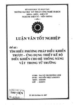 Đề tài Tìm hiểu phương pháp điều khiển trượt - Ứng dụng thiết kế bộ điều khiển cho hệ thống nâng vật trong từ trường