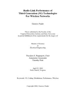 Radio link performance of 3G technologies for wireless networks