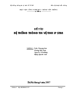 Đề tài Hệ thống thông tin vệ tinh IP Star