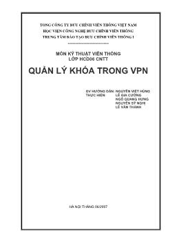 Đề tài Quản lý khóa trong VPN