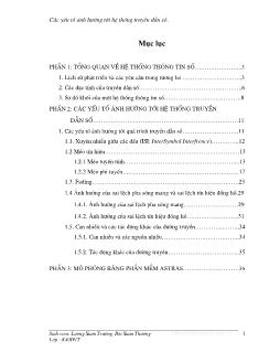 Đồ án Các yếu tố ảnh hưởng tới hệ thống truyền dẫn số