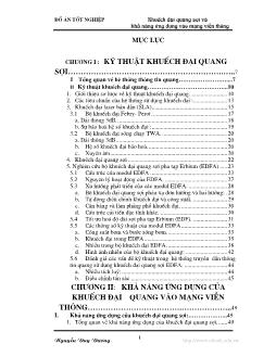 Đồ án Khuếch đại quang sợi và khả năng ứng dụng vào mạng viễn thông