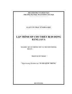Luận văn Lập trình SIP cho thiết bị di động bằng Java