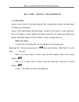 Báo cáo Thực hành thiết bị thu phát Anten