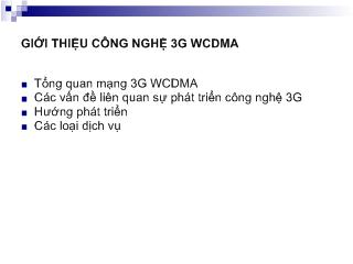 Đề tài Giới thiệu tổng quan mạng 3G WCDMA UMTS