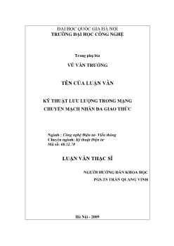Luận văn Kỹ thuật lưu lượng trong mạng chuyển mạch nhãn đa giao thức
