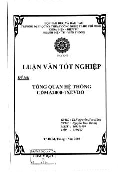 Luận văn Tổng quan hệ thống CDMA 2000-1XEVDO