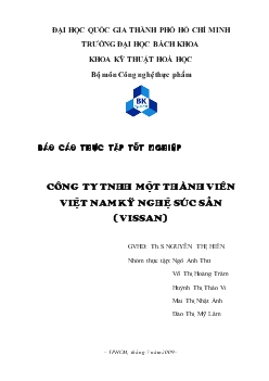 Báo cáo Thực tập tại Công ty TNHH một thành viên Việt Nam kỹ nghệ súc sản (VISSAN)